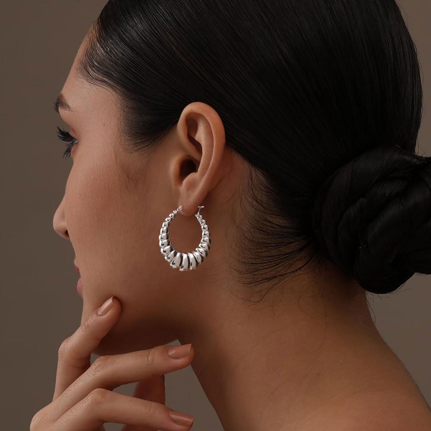 Oval Shrimp ClickTop Hoop Earrings