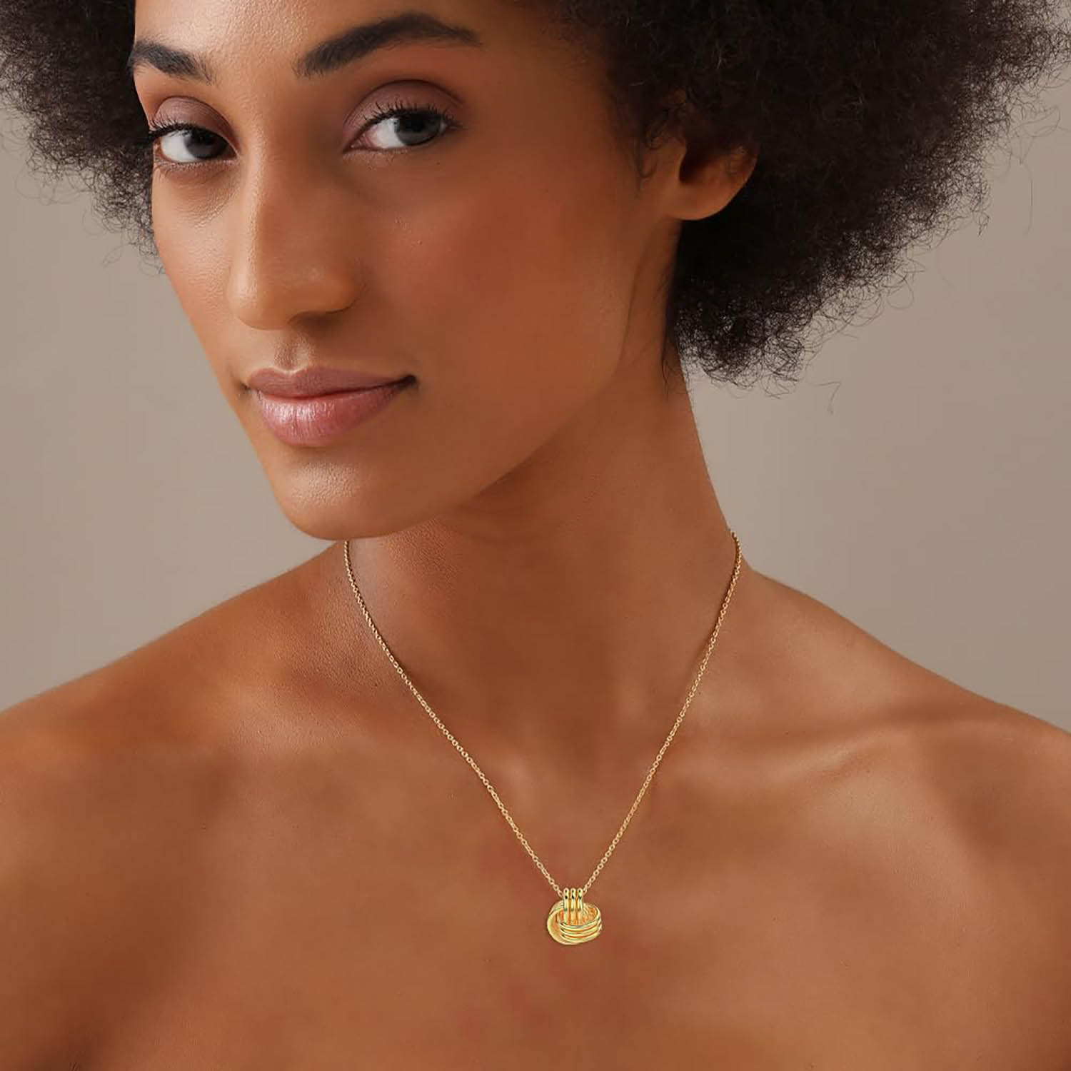 GoldPlated Love Knot Pendant Necklace