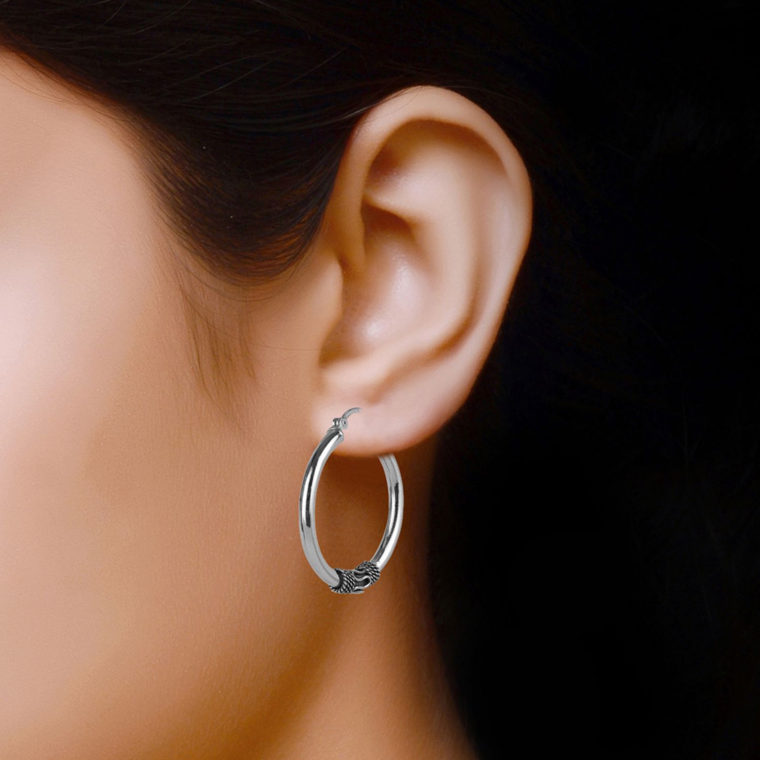 Click Top Hoop Earrings for Women