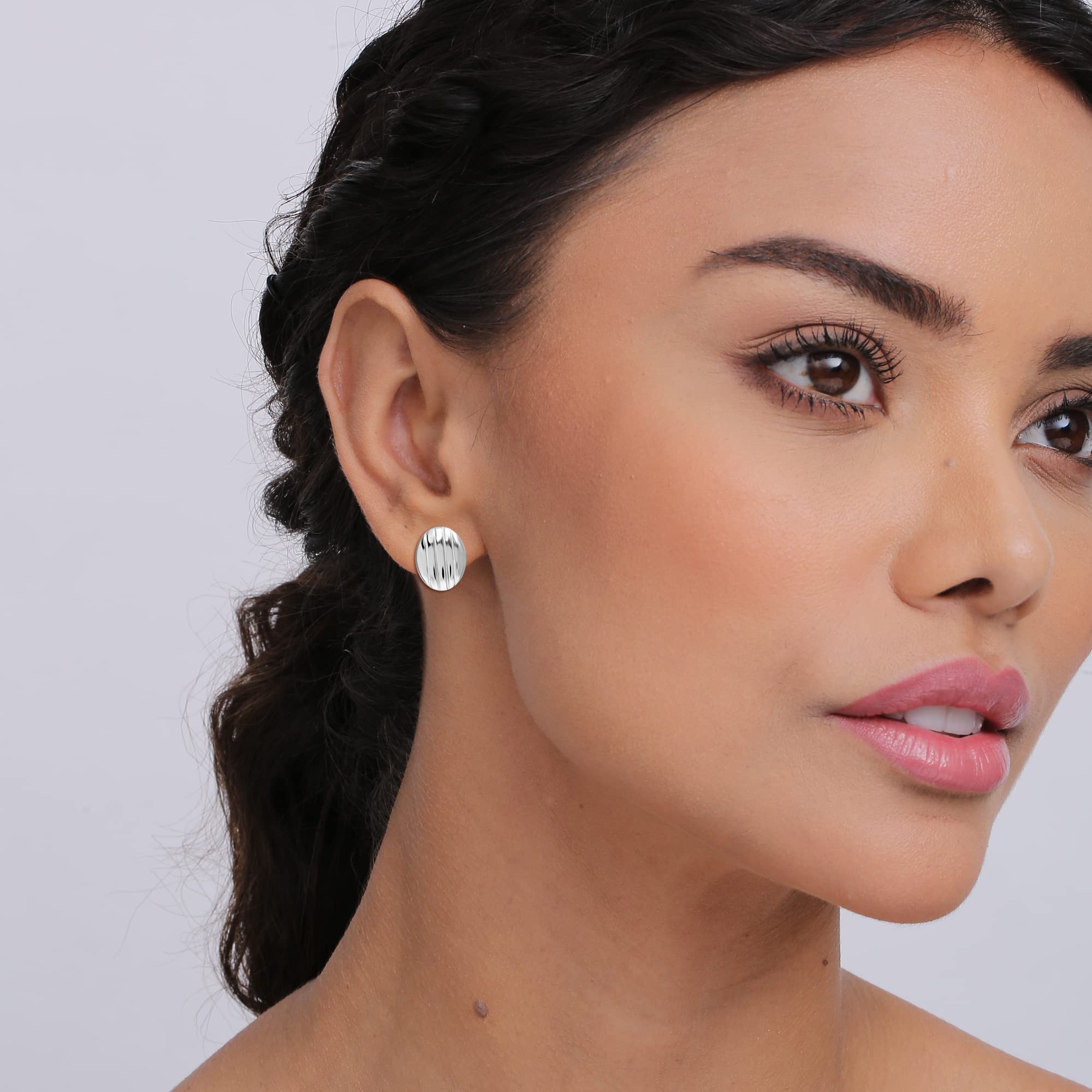 Oval Texture Clip On Earrings