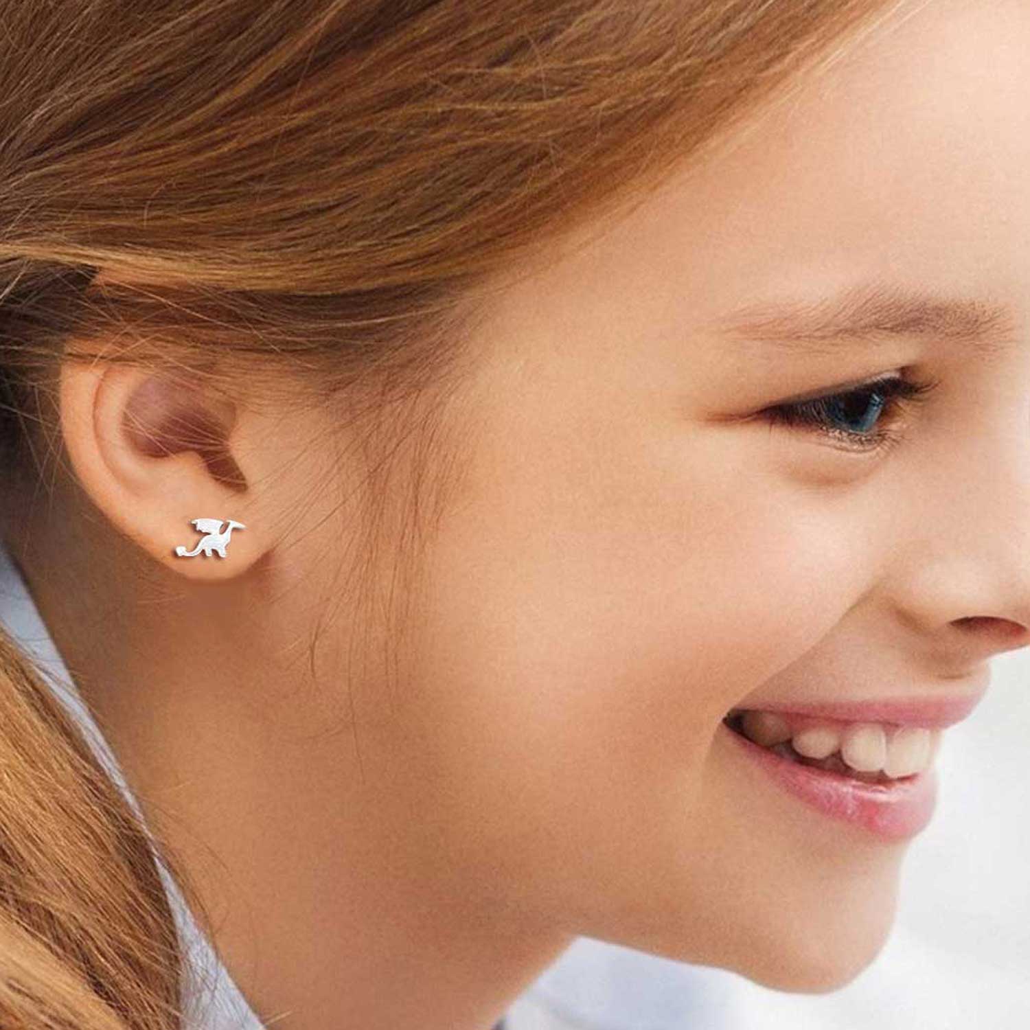 Dragon Stud Earrings for Teen