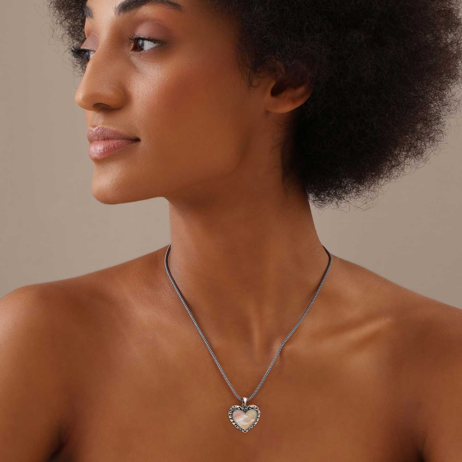 Bali-Style Heart Pendant Necklace