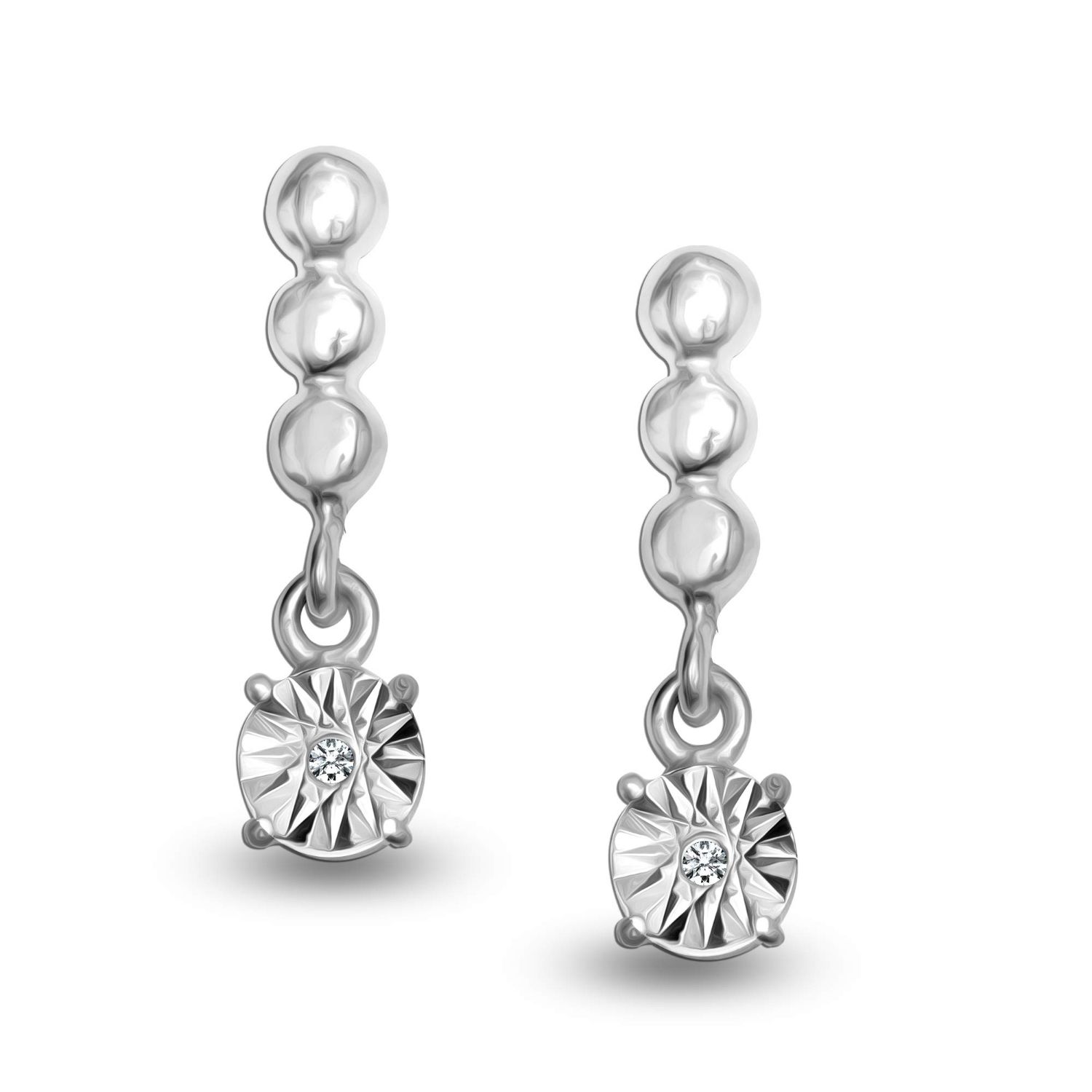 Jewelry 0.01 Carat Diamond Drop Stud Earrings for Teens and Women