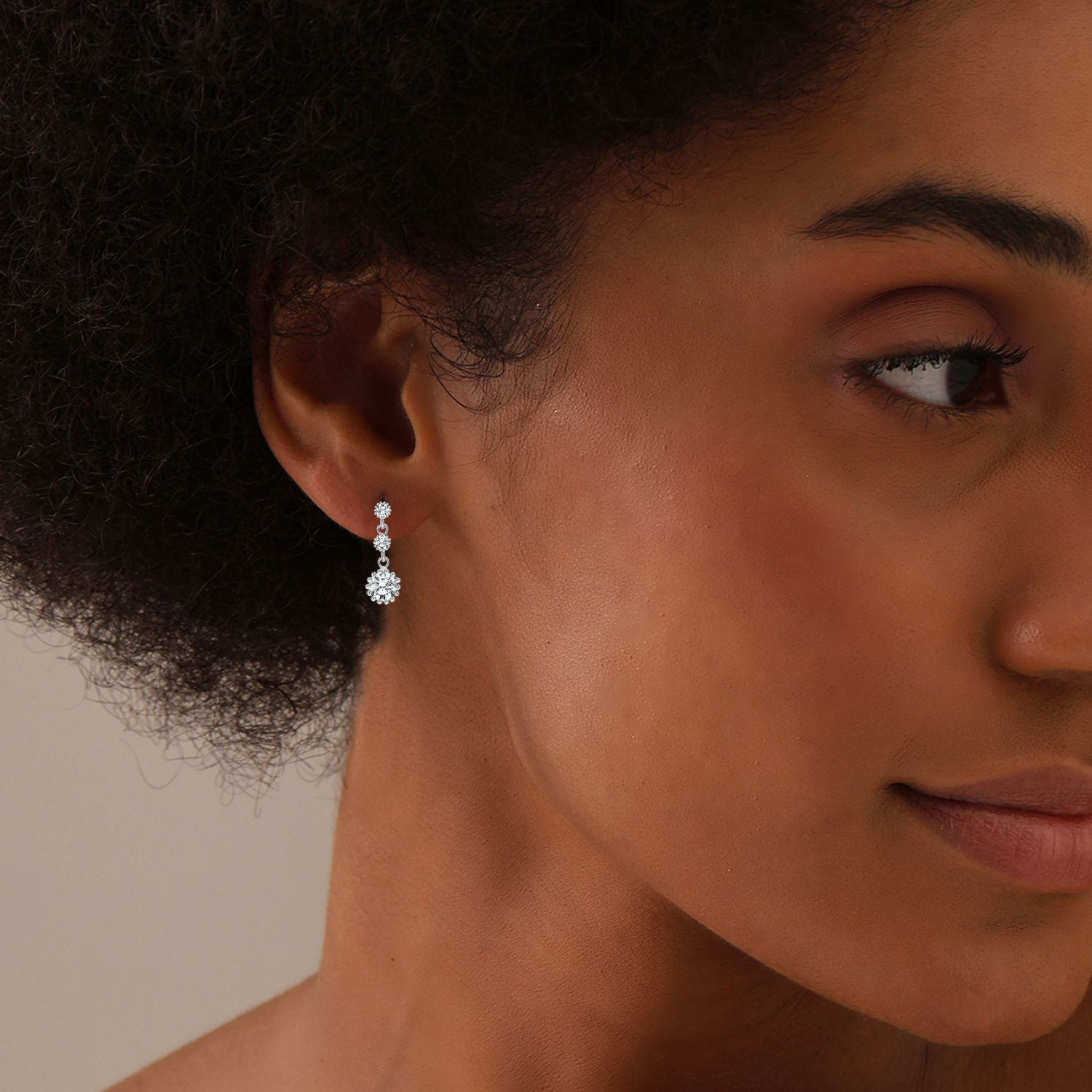 Cubic Zirconia Crystal SMALL Dangle Earrings, Classic CZ Statement Linear Drop Dangle Earrings for Women