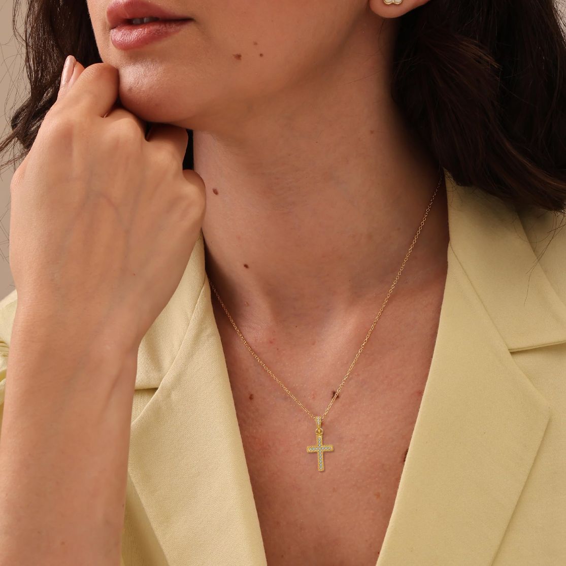 Cubic Zirconia Cross Necklace