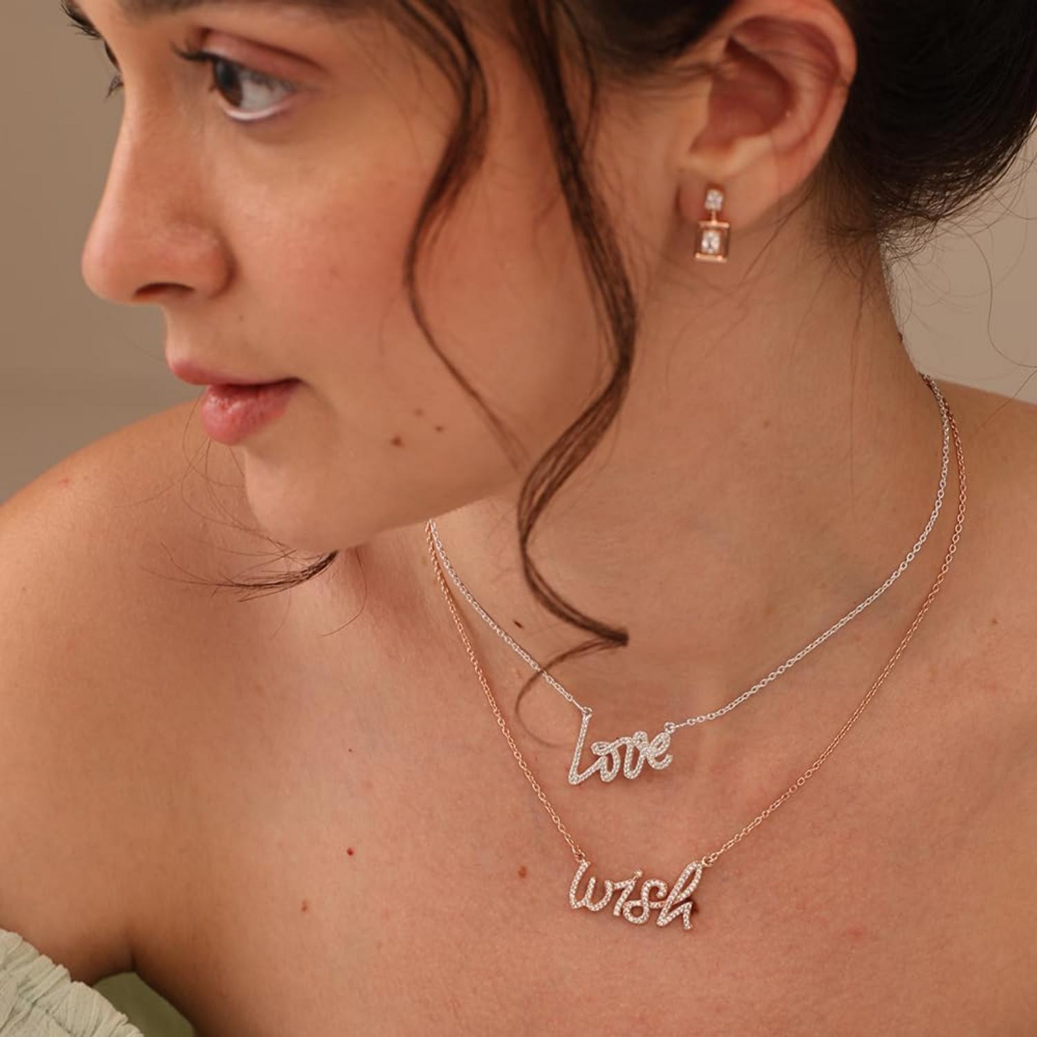 Rose Gold Plated Wish Pendant Necklace