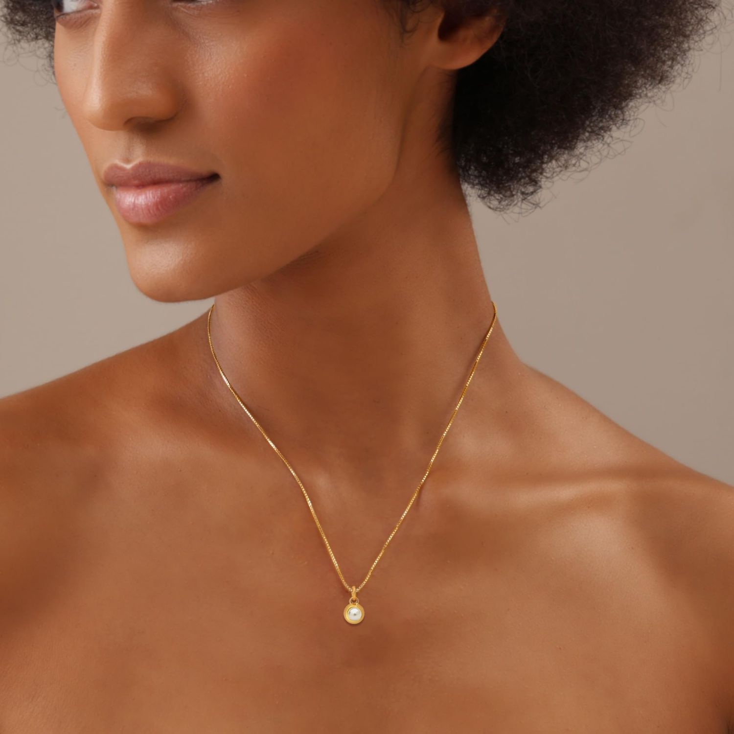 14K Gold Plated Pearl Pendant Necklace Hypoallergenic Adjustable Pave Freshwater Pearl Pendant Box Chain Necklace for Women