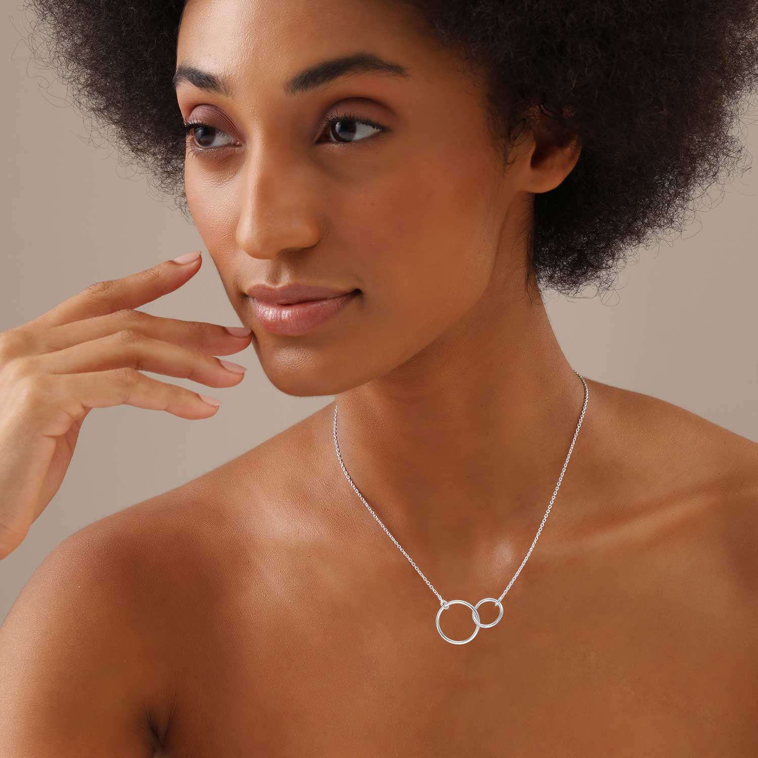Infinity Double Circle Pendant Necklace