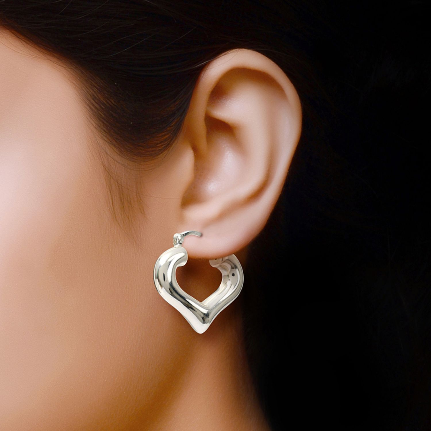 Light-Weight Heart Shape Hoop Earrings for Women