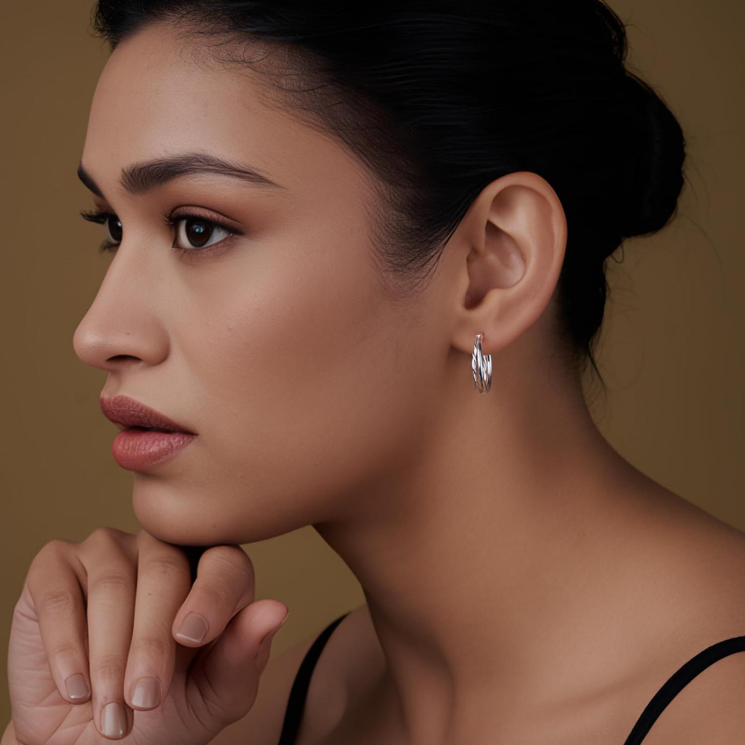 Double Hoop Earrings for Women Teen