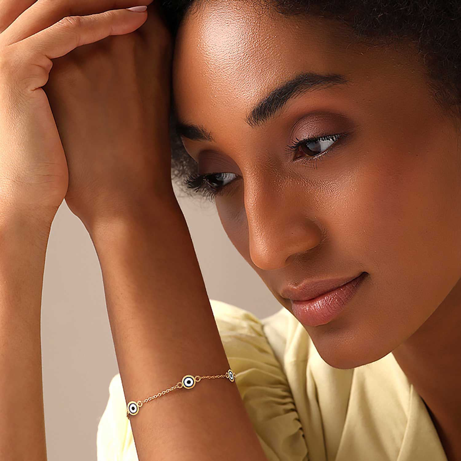 Evil Eye Bead Bracelet Blue Evil Eye Station Bracelet