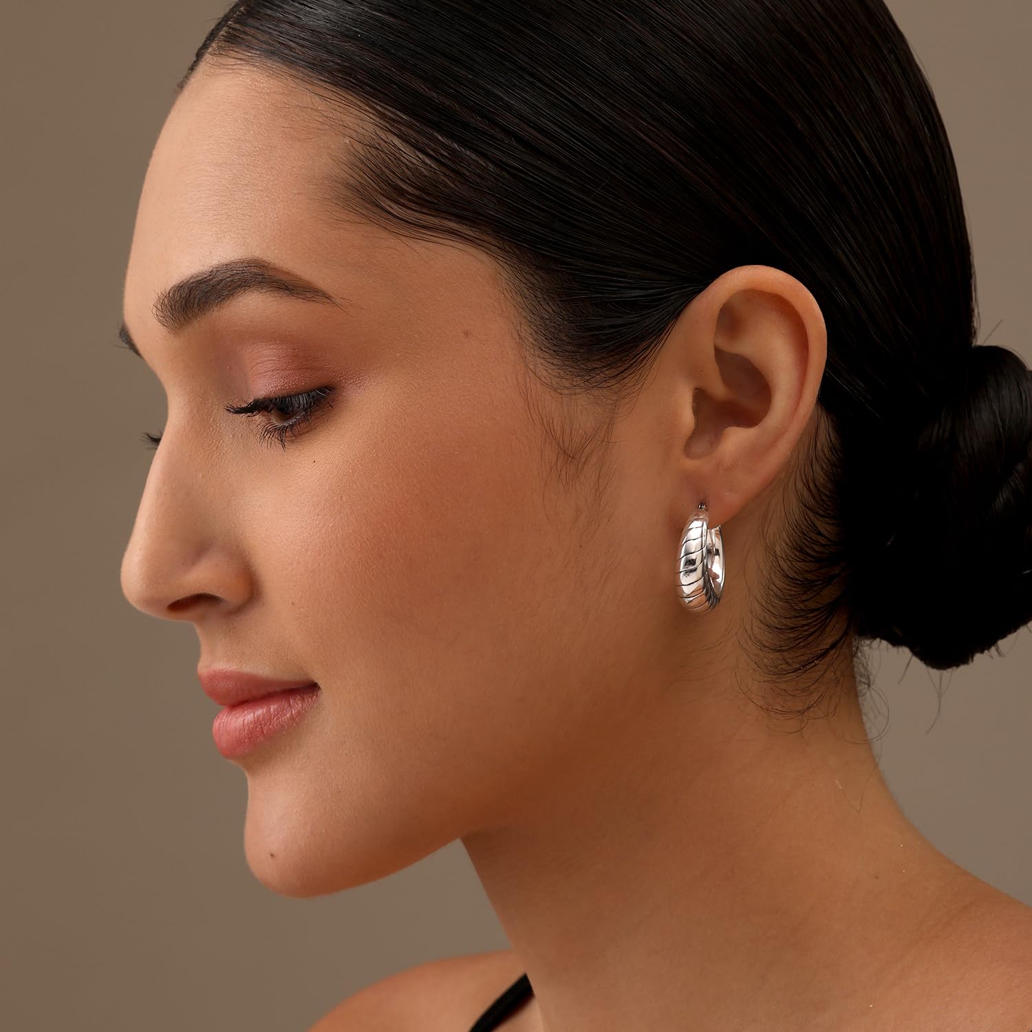 Twisted Filigree Hoop Earrings Lightweight Bali Style Chunky Small